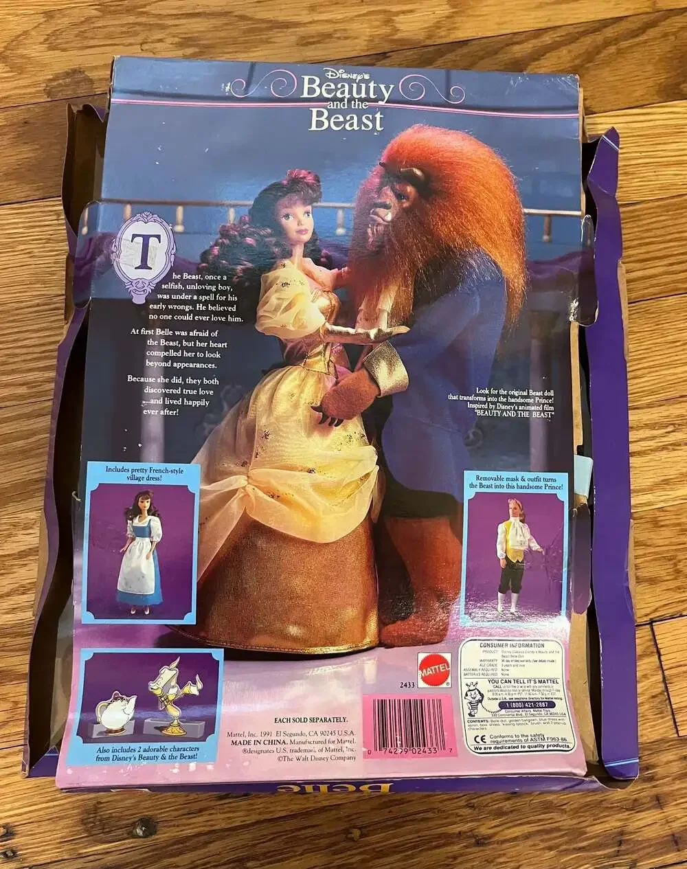 1991 Mattel Disney Classics Beauty and the Beast Belle Doll #2433
